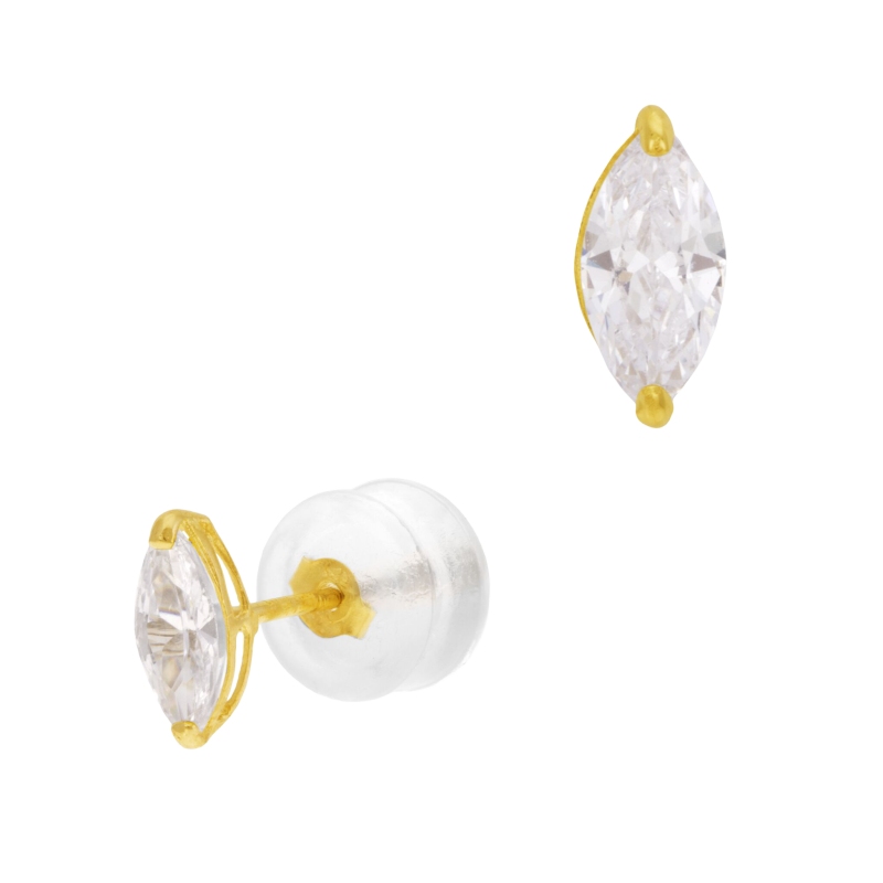 Boucles d'oreilles en or jaune et oxyde de zirconium
