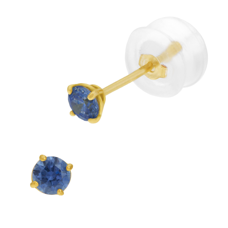 Boucles d'oreilles en or jaune, oxyde de zirconium