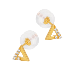 Boucles d'oreilles en or jaune et oxydes de zirconuim