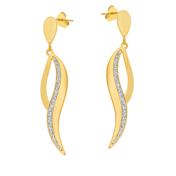 Boucles d'oreilles en or jaune et laque pailletée