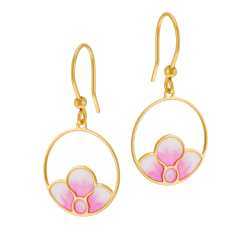 Boucles d'oreilles en or jaune et laque