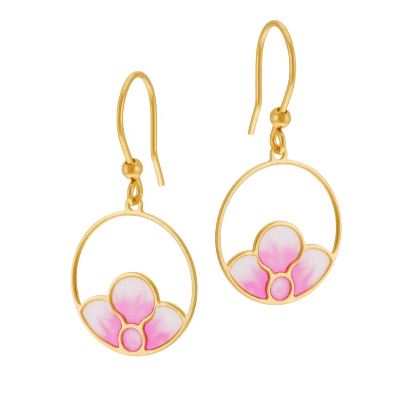 Boucles d'oreilles en or jaune et laque