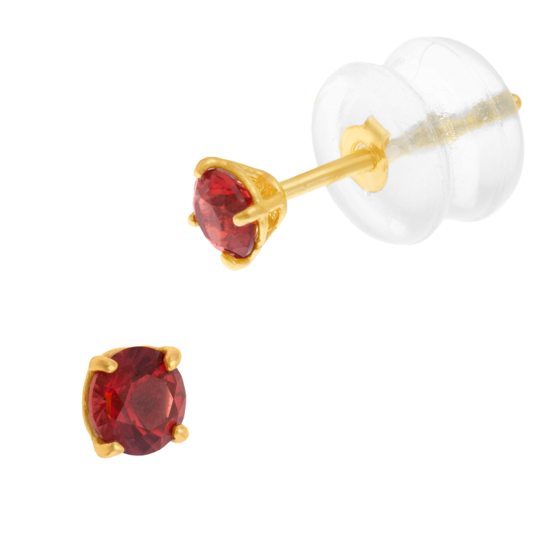 Boucles d'oreilles en or jaune et oxyde de zirconium