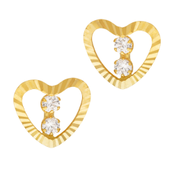 Boucles d'oreilles en or jaune et oxydes de zirconium