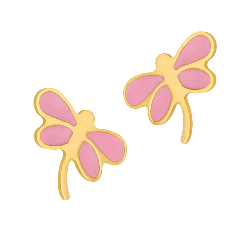 Boucles d'oreilles en or jaune et laque