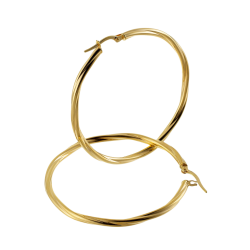 Créoles en or jaune, diamètre 45mm.