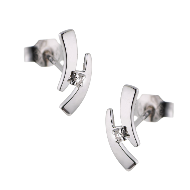 Boucles d'oreilles en or gris, diamant