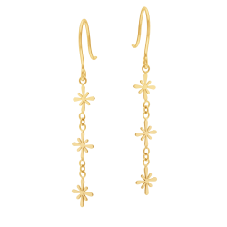 Boucles d'oreilles en or jaune, fleurs