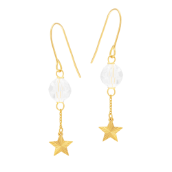 Boucles d'oreilles en or jaune et oxyde de zirconium