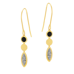 Boucles d'oreilles en or jaune et laque 