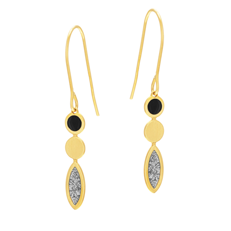 Boucles d'oreilles en or jaune et laque 