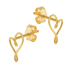 Boucles d'oreilles en or jaune, coeur