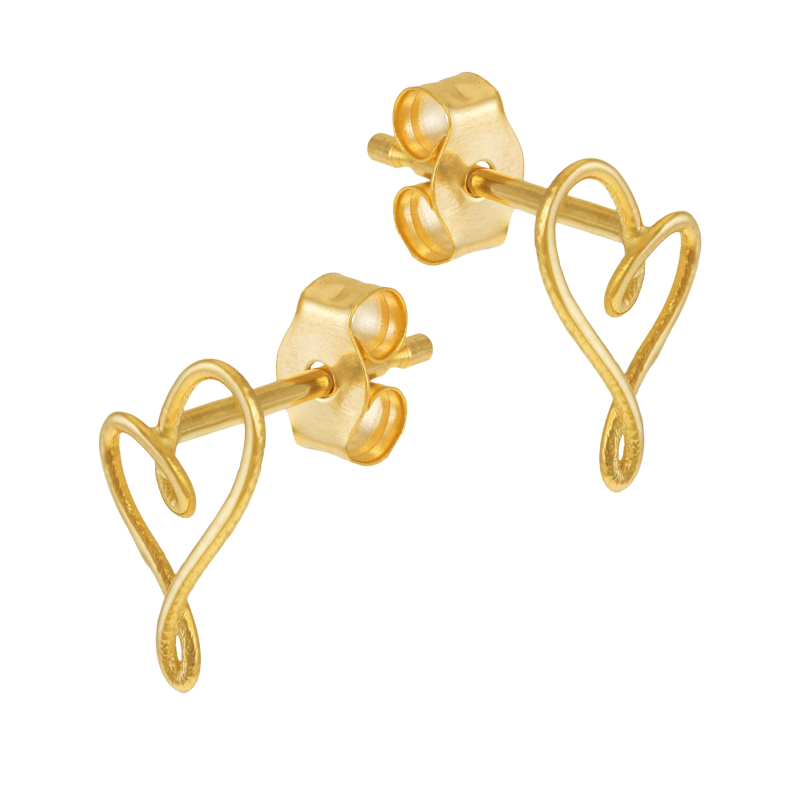 Boucles d'oreilles en or jaune, coeur