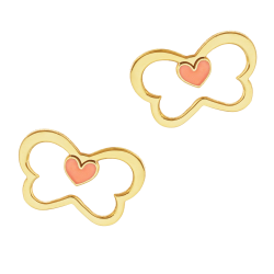 Boucles d'oreilles en or jaune et laque