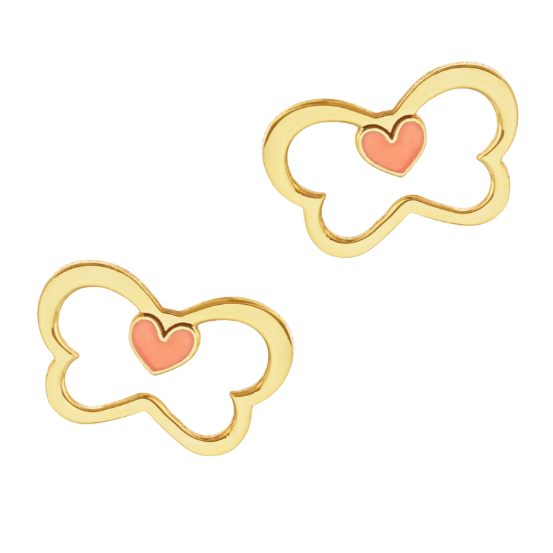 Boucles d'oreilles en or jaune et laque
