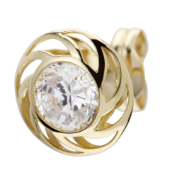 Boucles d'oreilles en or jaune, oxyde de zirconium