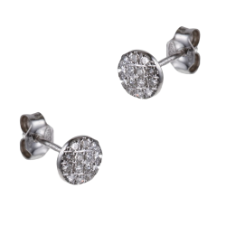 Boucles d'oreilles en or gris et diamants