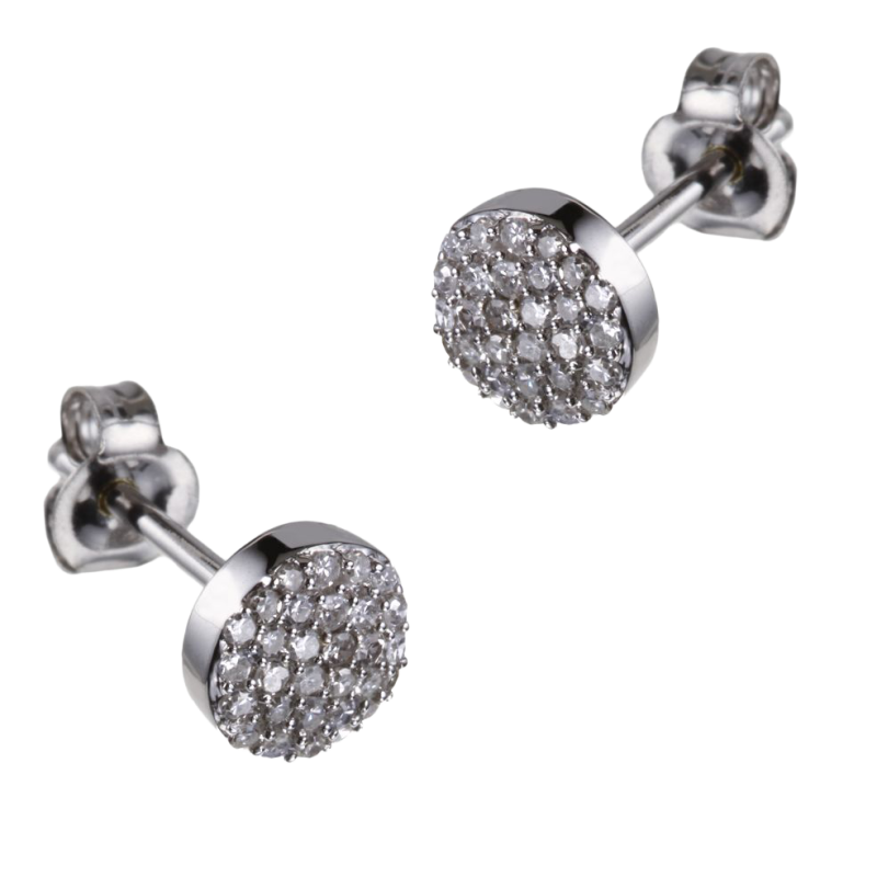 Boucles d'oreilles en or gris et diamants