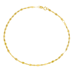Chaîne de cheville en or jaune, maille fantaisie