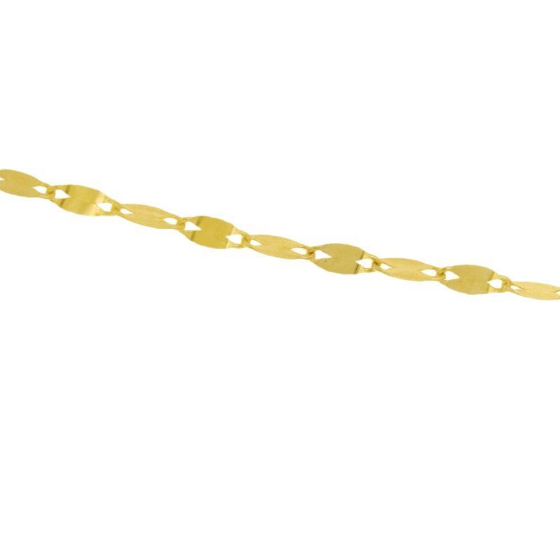 Chaîne de cheville en or jaune, maille fantaisie