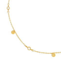 Chaîne de cheville en or jaune et oxydes de zirconium