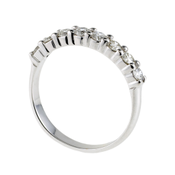 Demi alliance serti 4 griffes or gris diamants