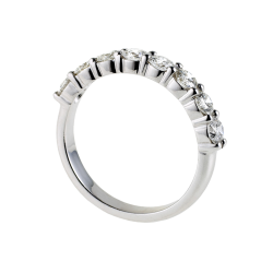 Demi alliance en or gris, diamants, serti griffes