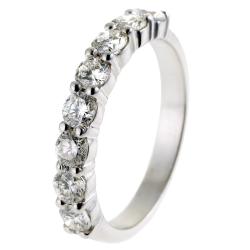 Demi alliance en or gris, diamants ,4 griffes