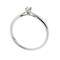 Bague solitaire en or gris, diamant, 4 griffes