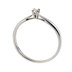 Bague solitaire en or gris, diamant, 4 griffes