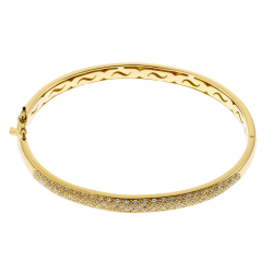 Bracelet jonc en or jaune, diamants