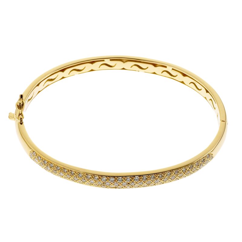 Bracelet jonc en or jaune, diamants