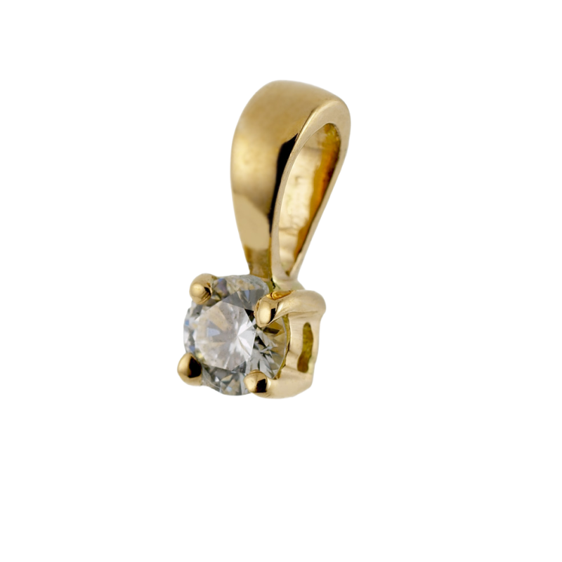 Pendentif en or jaune, diamant, 4 griffes