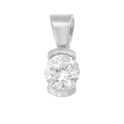 Pendentif en or gris, diamant , serti demi clos