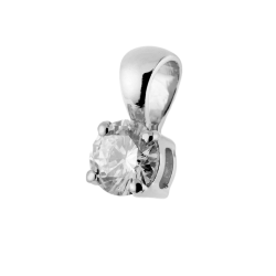 Pendentif en or gris, diamant, 4 griffes