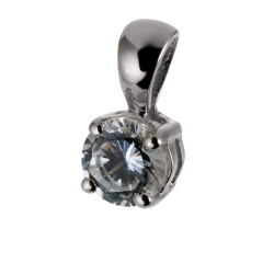 Pendentif en or gris, diamant, 4 griffes