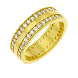 Bague en plaqué or, oxydes de zirconium