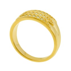 Bague plaqué or et oxydes de zirconium