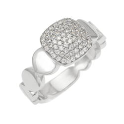 Bague en argent rhodié et oxydes de zirconium