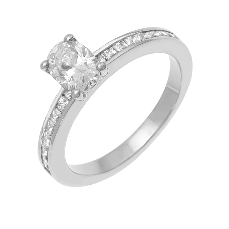 Bague en argent rhodié en 2 parties, et oxydes de zirconium