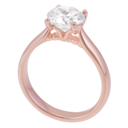 Bague en bronze plaqué or rose et oxyde de zirconium