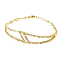 Bracelet en plaqué or, oxydes de zirconium