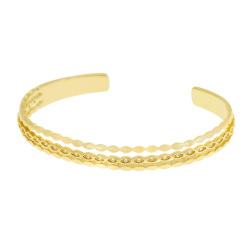Bracelet jonc en plaqué or et oxydes de zirconium