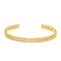 Bracelet jonc en plaqué or et oxydes de zirconium