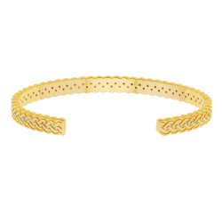 Bracelet jonc en plaqué or et oxydes de zirconium