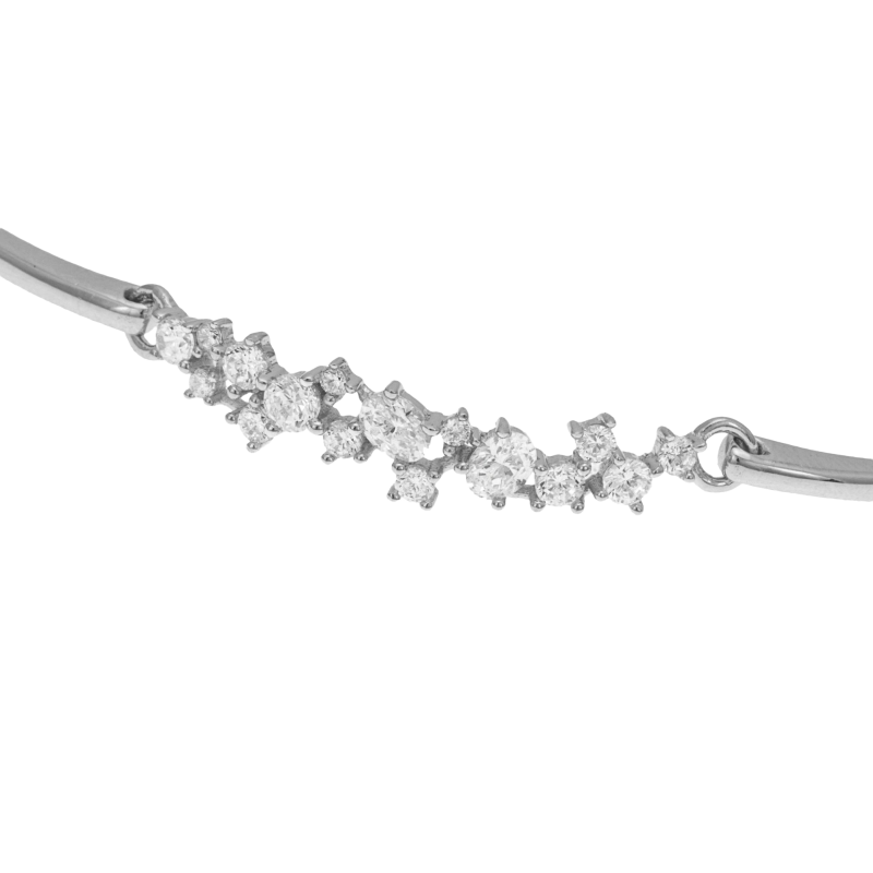 Bracelet en argent rhodié et oxydes zirconium