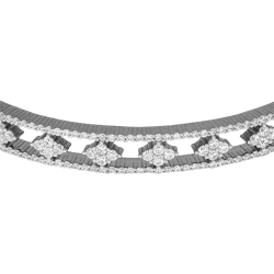 Bracelet jonc en argent rhodié anthracite, oxydes de zirconium