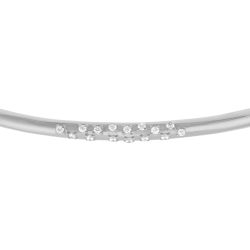 Bracelet jonc en argent rhodié et oxydes de zirconium
