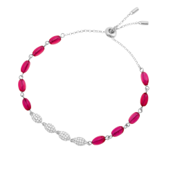 Bracelet en argent rhodié et oxydes de zirconium