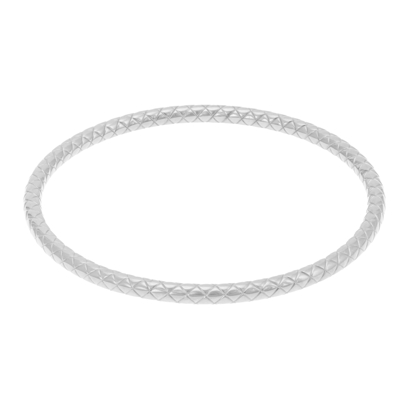 Bracelet jonc en argent rhodié